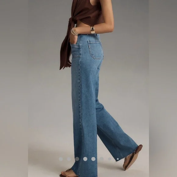 Paige Anessa High Waisted, Wide Leg Jeans NWT - Picture 3 of 6